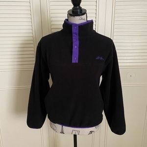 L.L. Bean fleece pullover sweatshirt black purple kids boys size large